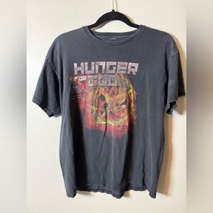 Hunger For God Vintage Y2K Bible Verse Graphic Tee